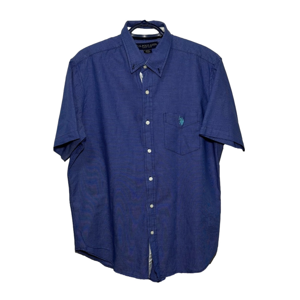 Men's U.S. Polo Assn. Shirt, Short Sleeve, Button Down, LG Blue